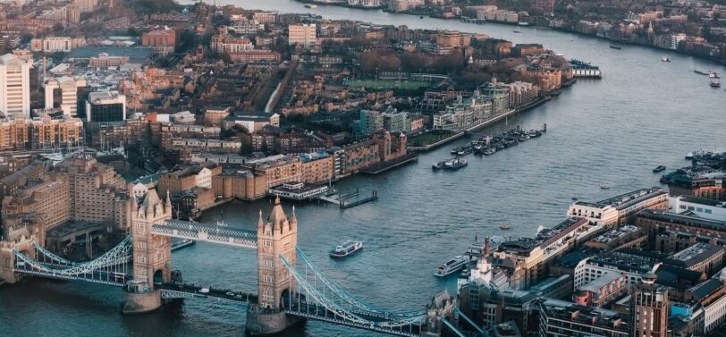 River Thames and Tower Bridge in London.
