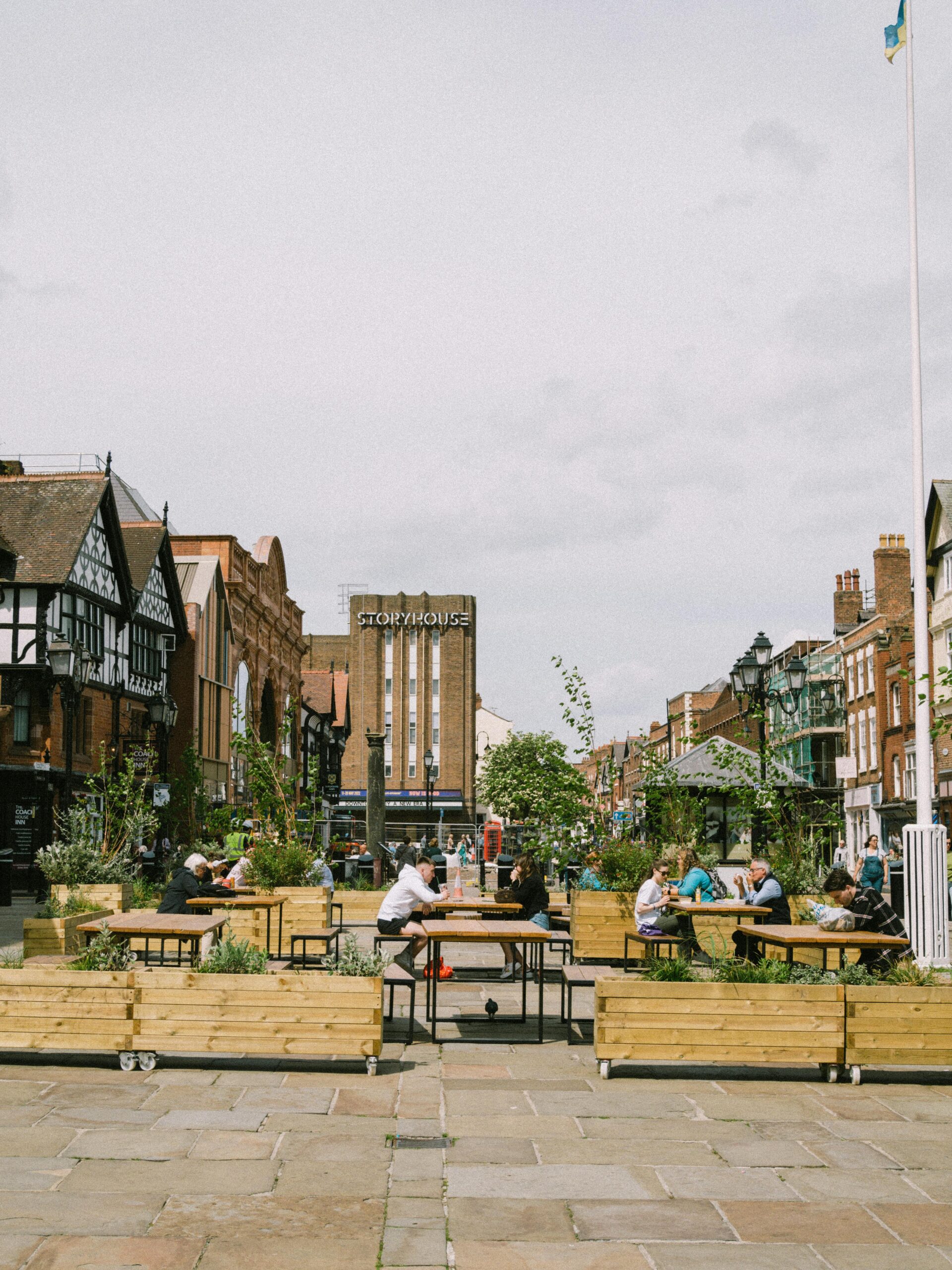 outside seating in chester, uk