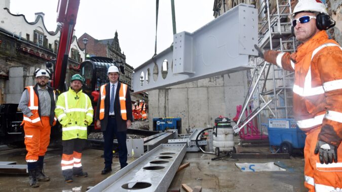 steel beams erected in Middlesbrough