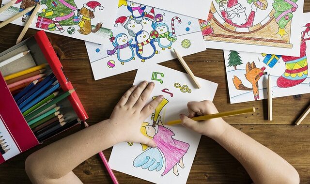 children working in a school classroom.