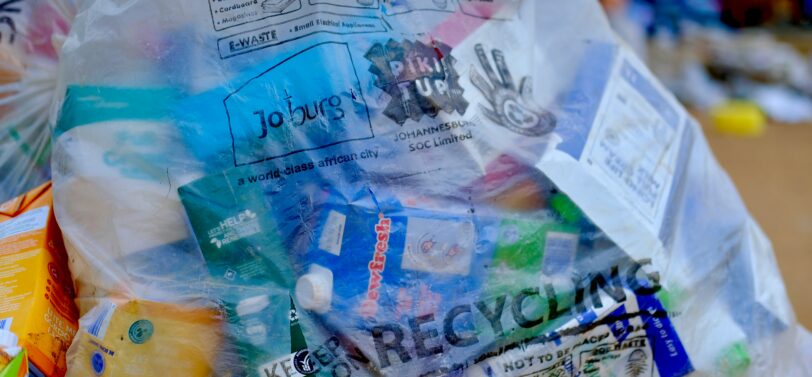 bag of recyclable rubbish.