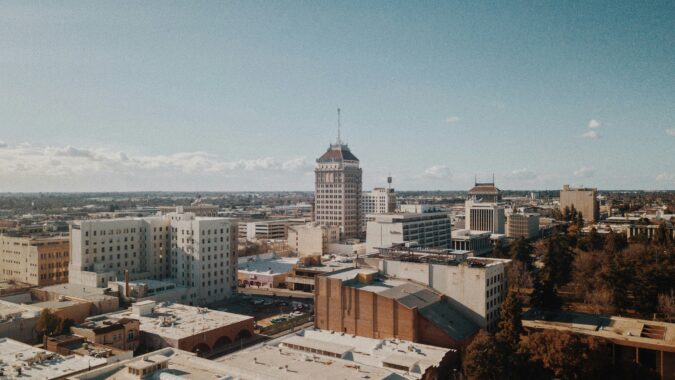 Fresno city skyline.