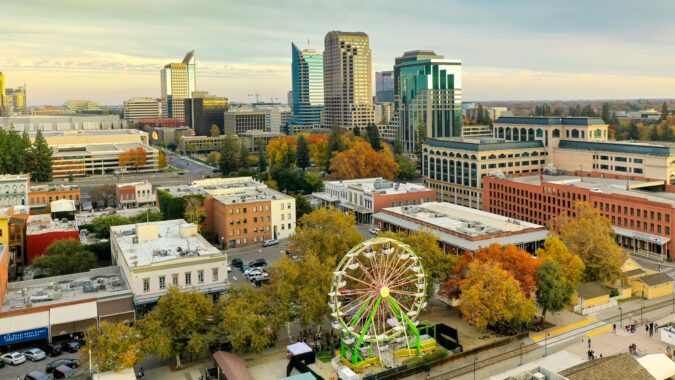 Sacramento city skyline.