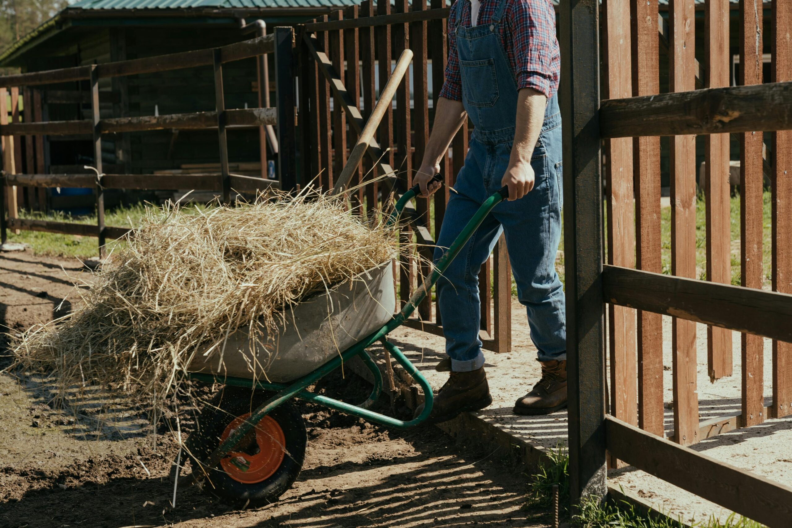 farmer with wheelbarrow