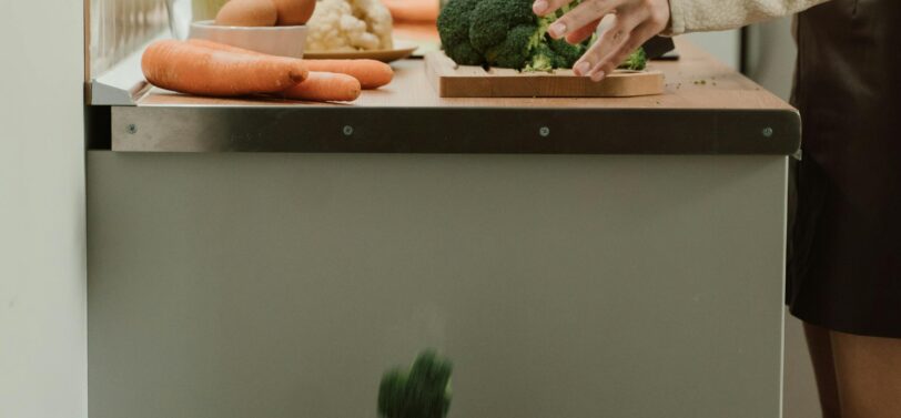 food waste bin in kitchen