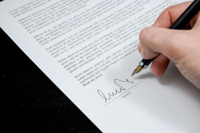 contract being signed