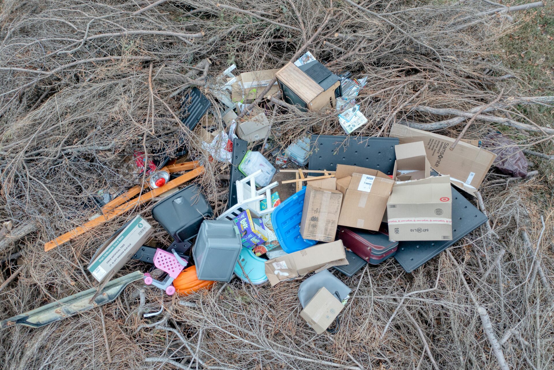 boxes in a field