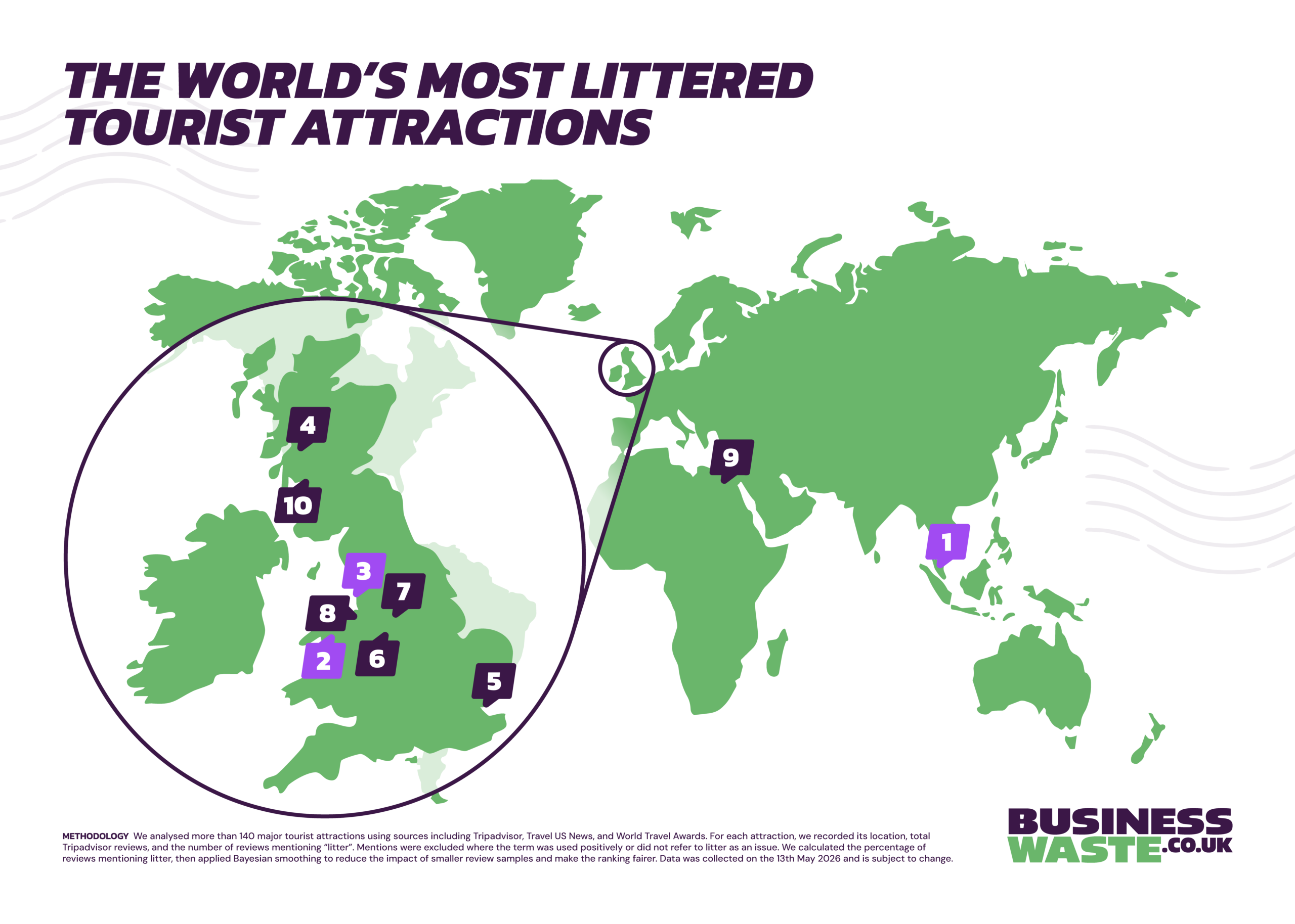 map of most littered spots
