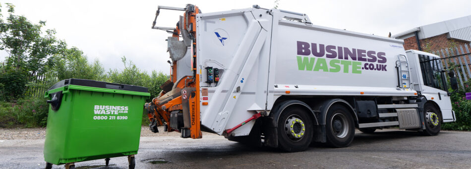 Business Waste LTD commercial wheelie bin and waste truck
